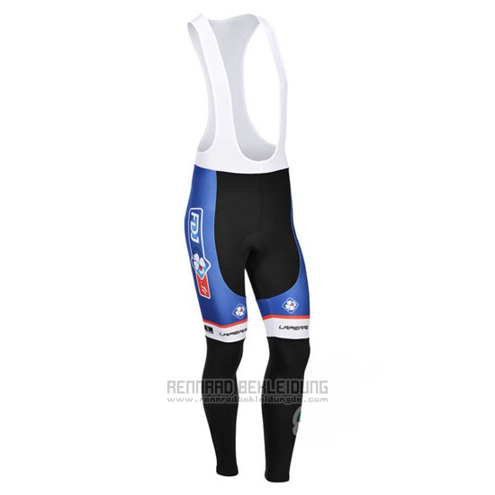 2013 Fahrradbekleidung FDJ Blau Trikot Langarm und Tragerhose - zum Schließen ins Bild klicken